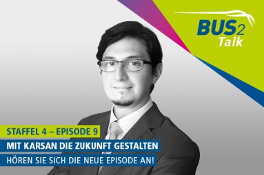 von Egemen Akgül. Neben dem Schriftzug „BUS2Talk“ ist zu lesen: „Staffel 4 – Episode 9, „Die Zukunft gestalten mit Karsan“.