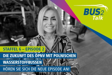 Die Graphik zeigt ein Foto von Katarzyna Piec. Neben dem Schriftzug „BUS2Talk“ ist zu lesen: „Staffel 6 – Episode 2'